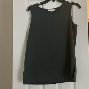 Vintage Elegant Sleeveless Top - Dark Green